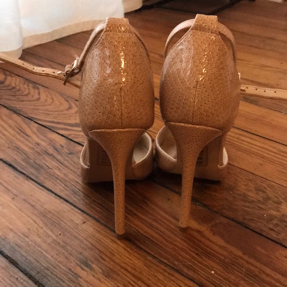Shoe Republic Nude Snakeskin Heels - Picture 3 of 4